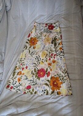 Satin Floral Maxi Skirt
